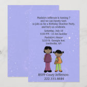 Aangezochte brutale feestdag voor meisjes kaart (Voorkant / Achterkant)