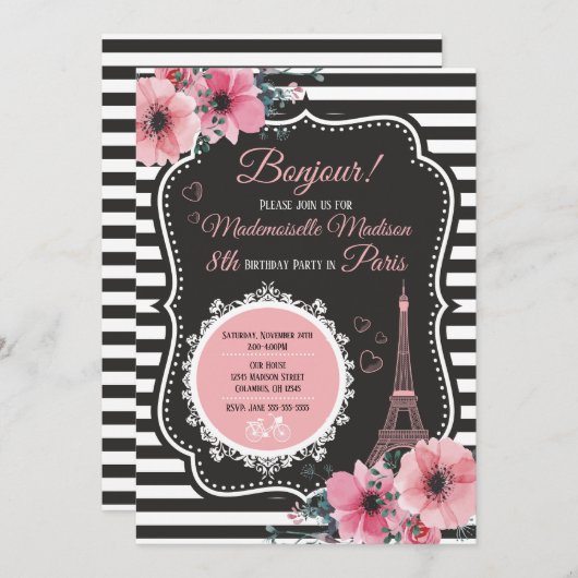 Aangifel Tower Birthday Party Kaart (Voorkant / Achterkant)