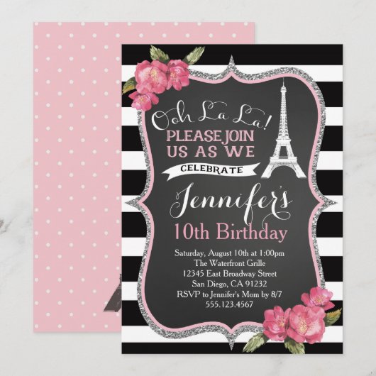 Aangifel Tower Birthday Party Kaart (Voorkant / Achterkant)