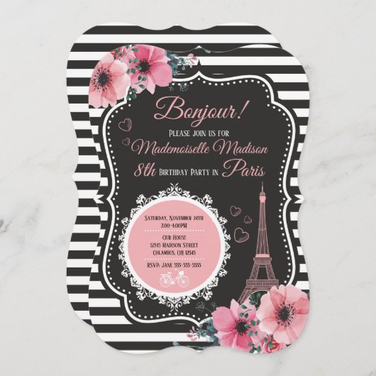 Aangifel Tower Birthday Party Kaart (Voorkant / Achterkant)