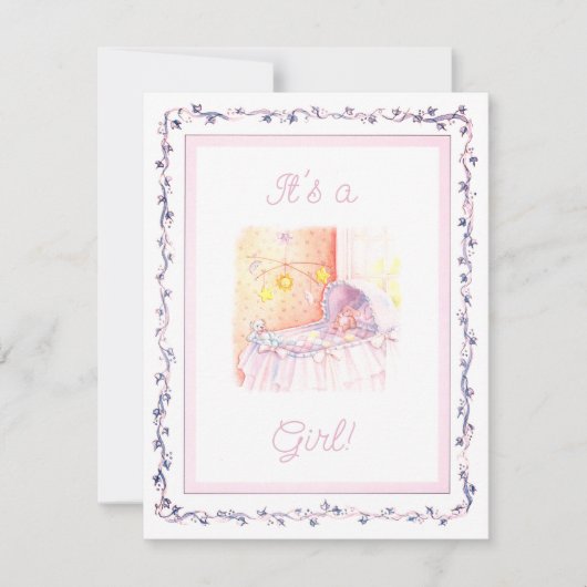 Aangifte geboorte meisje notitiekaartje (Voorkant)