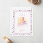 Aangifte geboorte meisje notitiekaartje (Voorkant / Achterkant in situ)