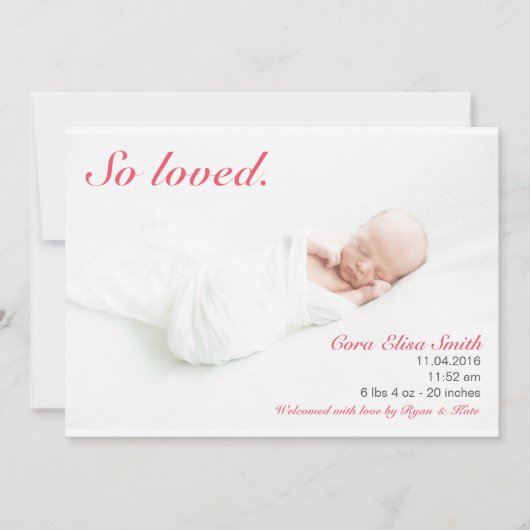 Aangifte geboorte zo geliefd aankondiging (Voorkant)