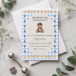 Aangifte voor Knuffeldienst Politie Baby Shower Kaart