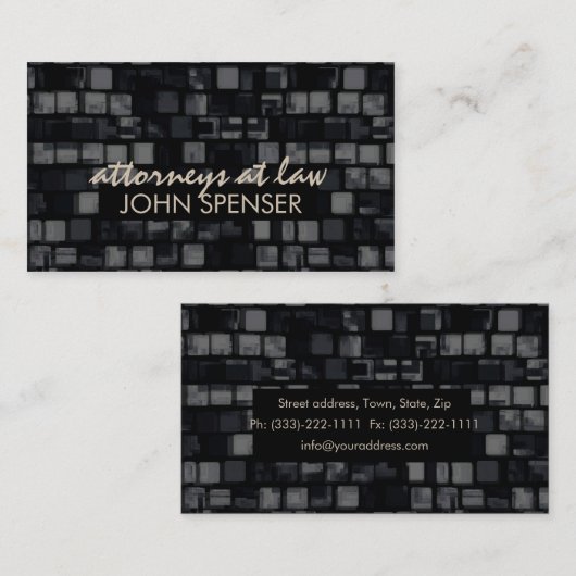 Aanhangers op het Law Square Pattern Dark Visiteka Visitekaartje (Voorkant / Achterkant)