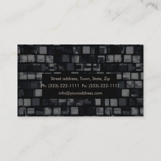 Aanhangers op het Law Square Pattern Dark Visiteka Visitekaartje (Achterkant)
