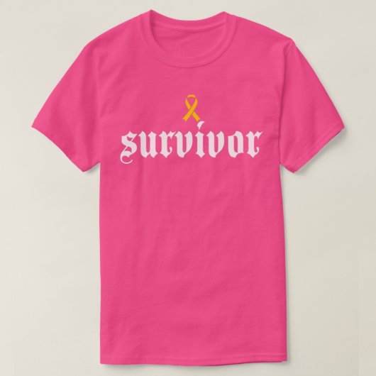 Aanhangsel Bewustmaking kanker Survivor Amber Ribb T-shirt (Design voorkant)