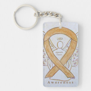 Aanhangsel Cancer Angel Awareness Ribbon Sleutelha Sleutelhanger