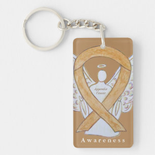 Aanhangsel Cancer Angel Awareness Ribbon Sleutelha Sleutelhanger