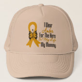 Aanhangsel Cancer Ribbon Hero Mijn mama Trucker Pet (Voorkant)