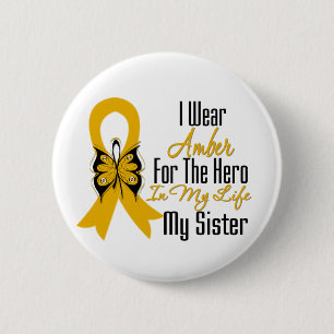 Aanhangsel Cancer Ribbon Hero My Sister Ronde Button 5,7 Cm