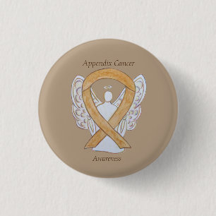 Aanhangsel Kanker Amber Awareness Ribbon Angel Pin Ronde Button 3,2 Cm