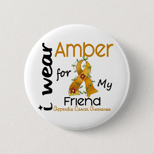 Aanhangsel Kanker ik Amber voor Mijn Vriend 43 Dra Ronde Button 5,7 Cm