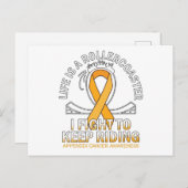 Aanhangsel kankerbewustwording amberkleurig lint briefkaart (Voorkant / Achterkant)