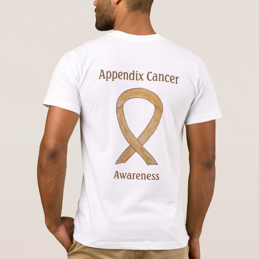 Aanhangsel Kankerbewustzijn Amber Ribbon T-Shirt (Achterkant)