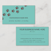 Aanhangsel, snijpad met hart, waterblauw visitekaartje (Voorkant / Achterkant)