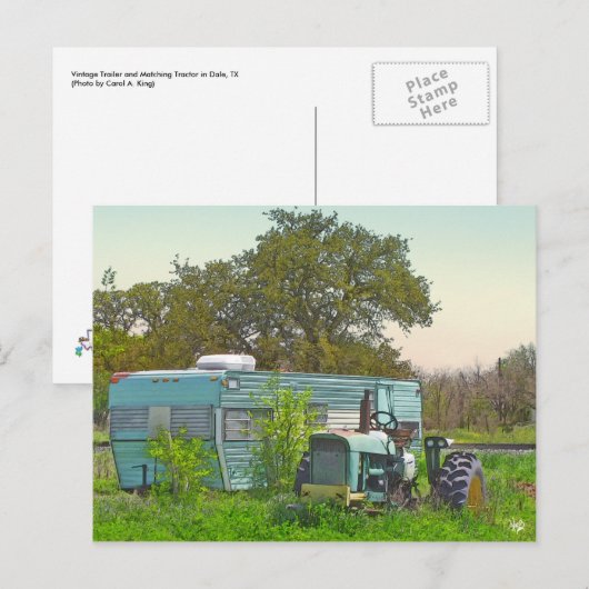  aanhangwagen en bijbehorende trekker, Dale, TX Briefkaart (Voorkant / Achterkant)