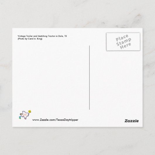  aanhangwagen en bijbehorende trekker, Dale, TX Briefkaart (Achterkant)
