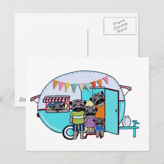 aanhangwagens briefkaart (Voorkant / Achterkant)