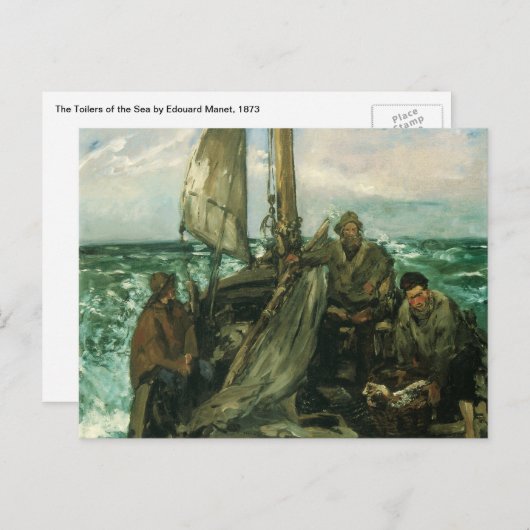Aanhangwagens van het Zee van Edouard Manet, kuns Briefkaart (Voorkant / Achterkant)