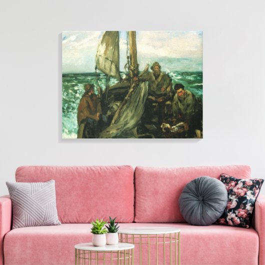 Aanhangwagens van het Zee van Edouard Manet,  kuns Canvas Afdruk (Insitu (Woonkamer))