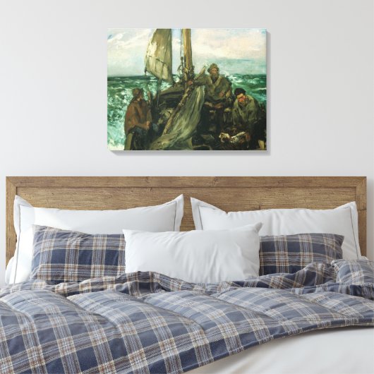 Aanhangwagens van het Zee van Edouard Manet,  kuns Canvas Afdruk (Insitu (Slaapkamer))