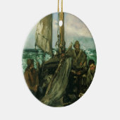 Aanhangwagens van het Zee van Edouard Manet,  kuns Keramisch Ornament (Rechts)