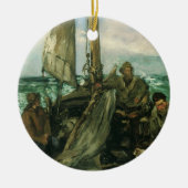 Aanhangwagens van het Zee van Edouard Manet,  kuns Keramisch Ornament (Voorkant)