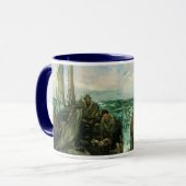 Aanhangwagens van het Zee van Edouard Manet,  kuns Mok (Voorkant links)