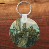 Aanhangwagens van het Zee van Edouard Manet,  kuns Sleutelhanger (Voorkant)