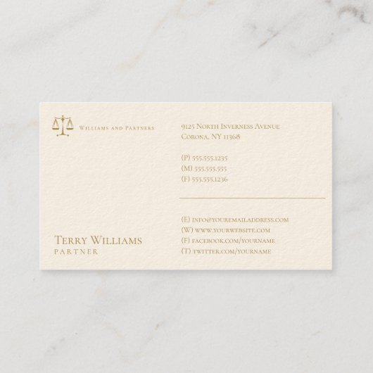 AANHANGWEZIGHEID | Elegant Classy Golden Visitekaartje (Achterkant)