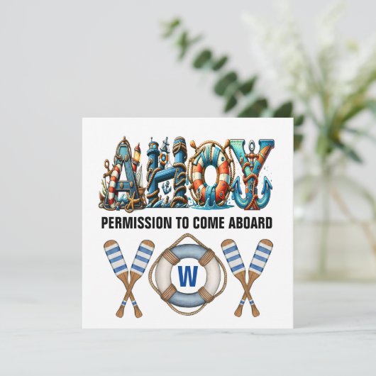 AANHOOR TOESTEMMING OM AAN BOORD TE KOMEN KAART (Staand voorkant)