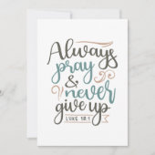 Aanhoudend gebed - Lucas 18:1 Christelijk ontwerp Bedankkaart (Voorkant)