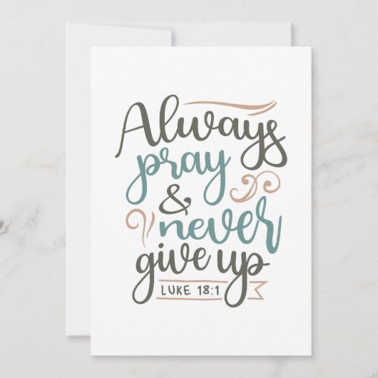Aanhoudend gebed - Lucas 18:1 Christelijk ontwerp Bedankkaart (Voorkant)