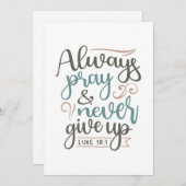 Aanhoudend gebed - Lucas 18:1 Christelijk ontwerp Bedankkaart (Voorkant / Achterkant)