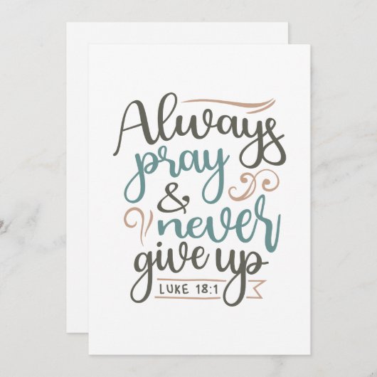 Aanhoudend gebed - Lucas 18:1 Christelijk ontwerp Bedankkaart (Voorkant / Achterkant)