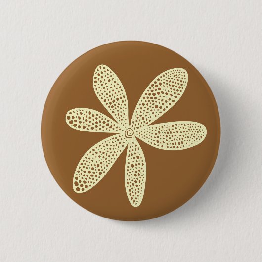  aanjager - crème op chocolade ronde button 5,7 cm (Voorkant)