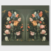  aanjager ontkoppelen Floral Antiek schilderen Cadeaupapier (Vlak)