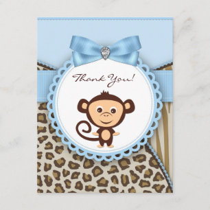 Aankertjes voor Monkey Baby Shower bedanken Bedankkaart