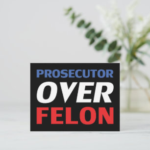 Aanklager over Felon rood wit blauw modern zwart Briefkaart