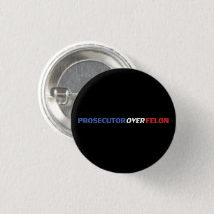 Aanklager over Felon rood wit blauw modern zwart Ronde Button 3,2 Cm