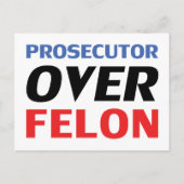 Aanklager over Felon typografie rood wit blauw Briefkaart (Voorkant)