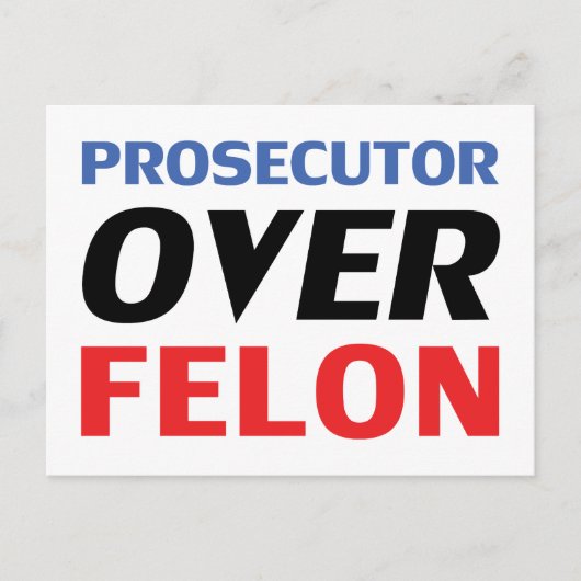 Aanklager over Felon typografie rood wit blauw Briefkaart (Voorkant)