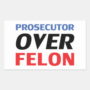 Aanklager over Felon typografie rood wit blauw Rechthoekige Sticker