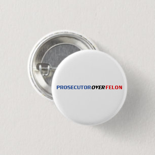 Aanklager over Felon typografie rood wit blauw Ronde Button 3,2 Cm