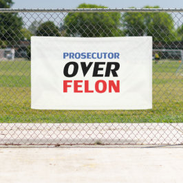 Aanklager over Felon typografie rood wit blauw Spandoek