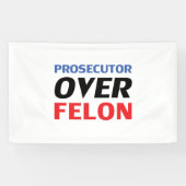 Aanklager over Felon typografie rood wit blauw Spandoek (Horizontaal)