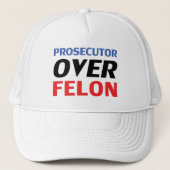 Aanklager over Felon typografie rood wit blauw Trucker Pet (Voorkant)