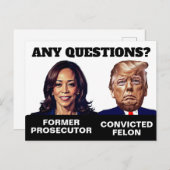 Aanklager Trump Felon van Kamala Harris Briefkaart (Voorkant / Achterkant)