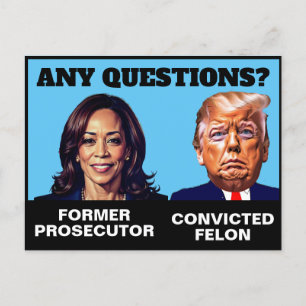 Aanklager Trump Felon van Kamala Harris Briefkaart